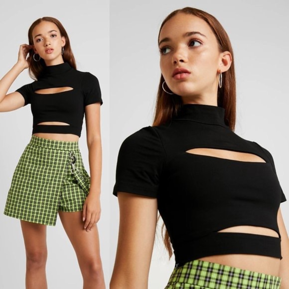 Tiger mist cut out turtle neck top